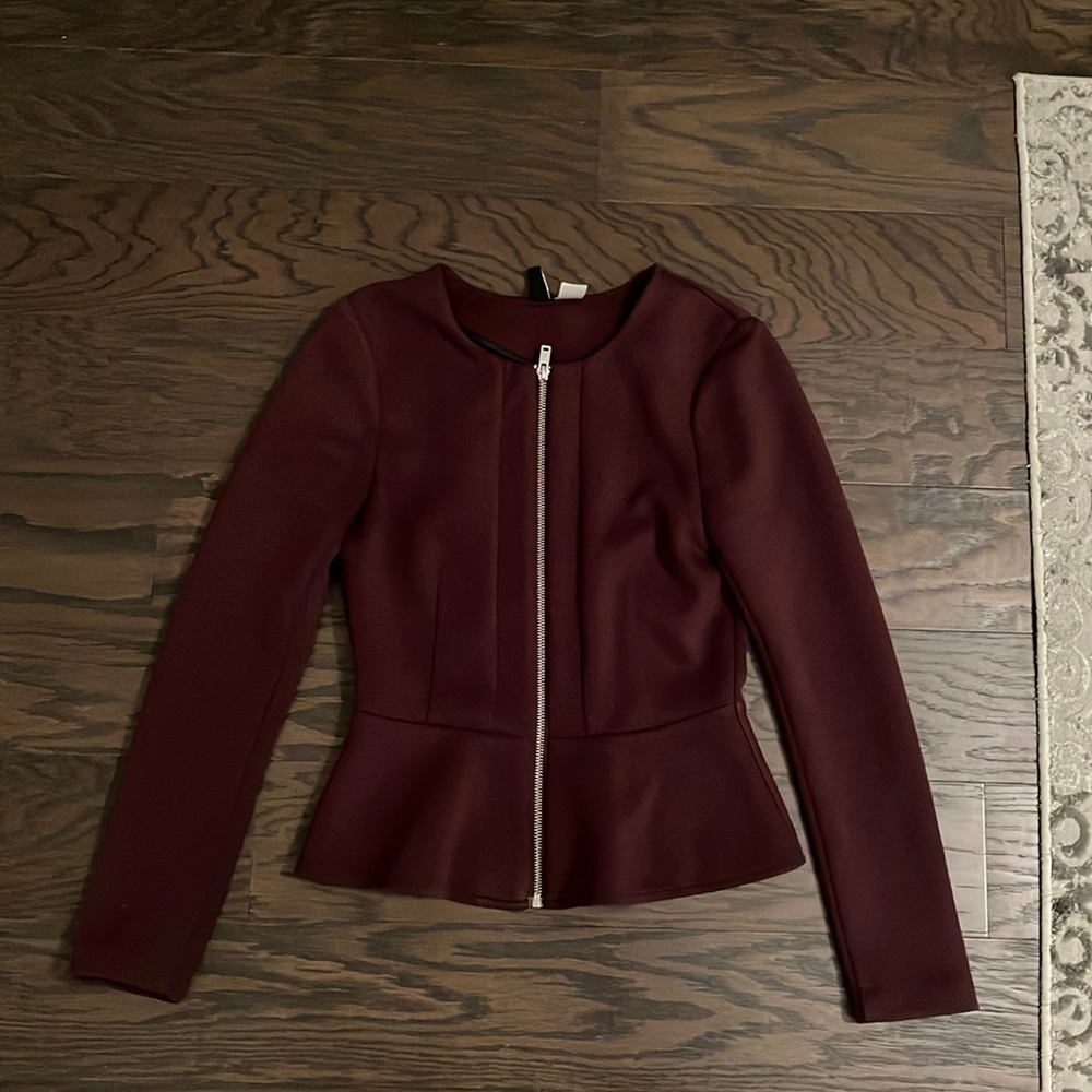 Peplum sweater blazer